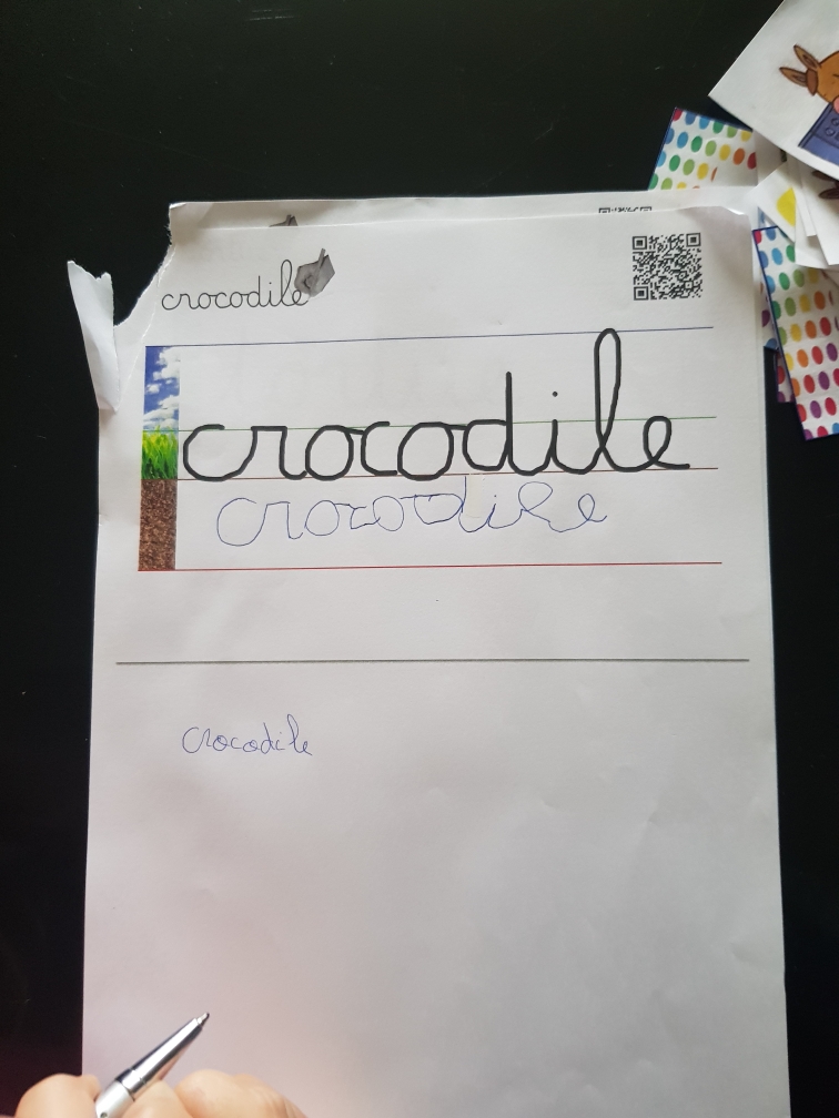 Liana (GS) - écriture cursive de crocodile